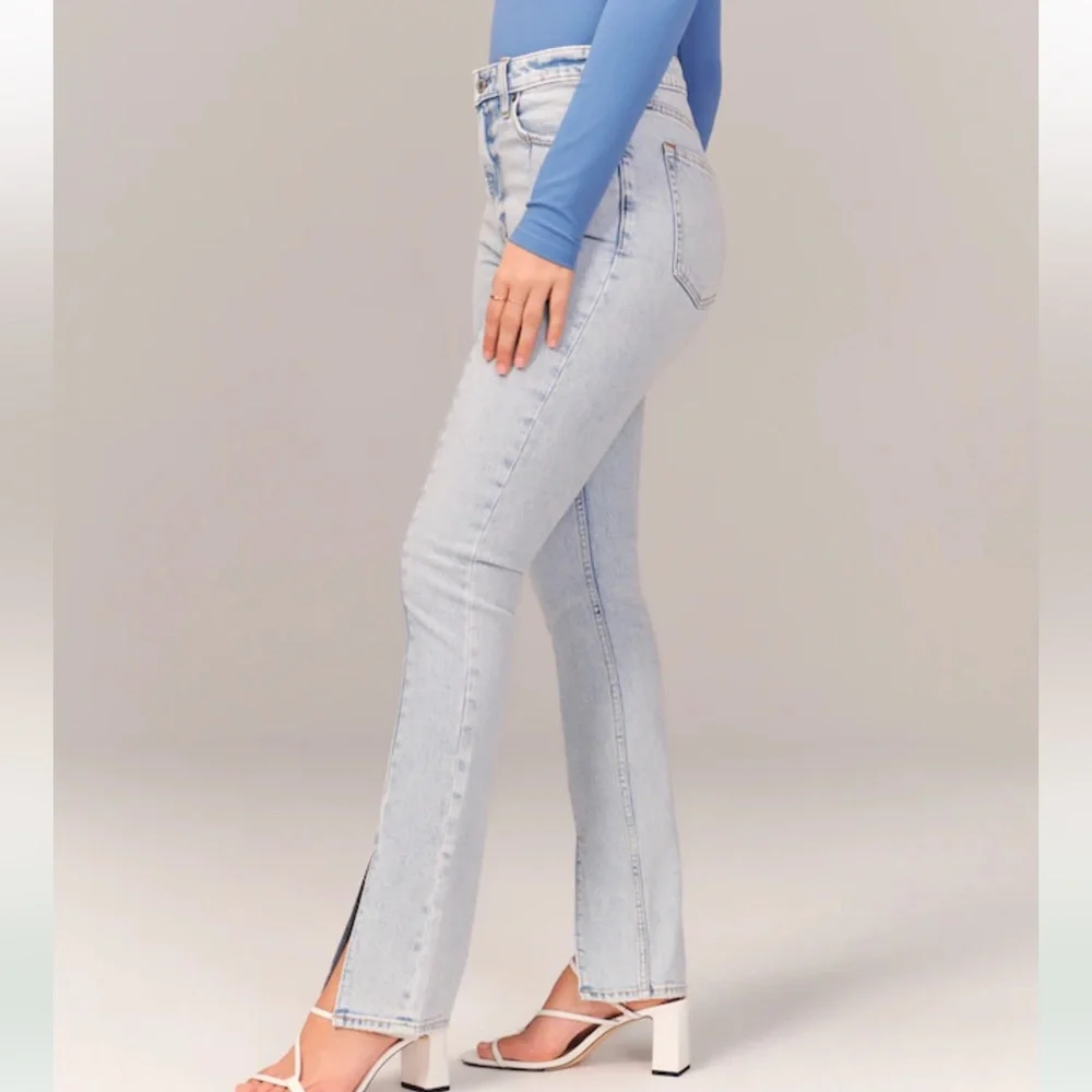 abercrombie and fitch curve love the 90s straight ultra high rise jeans - Picture 3 of 11